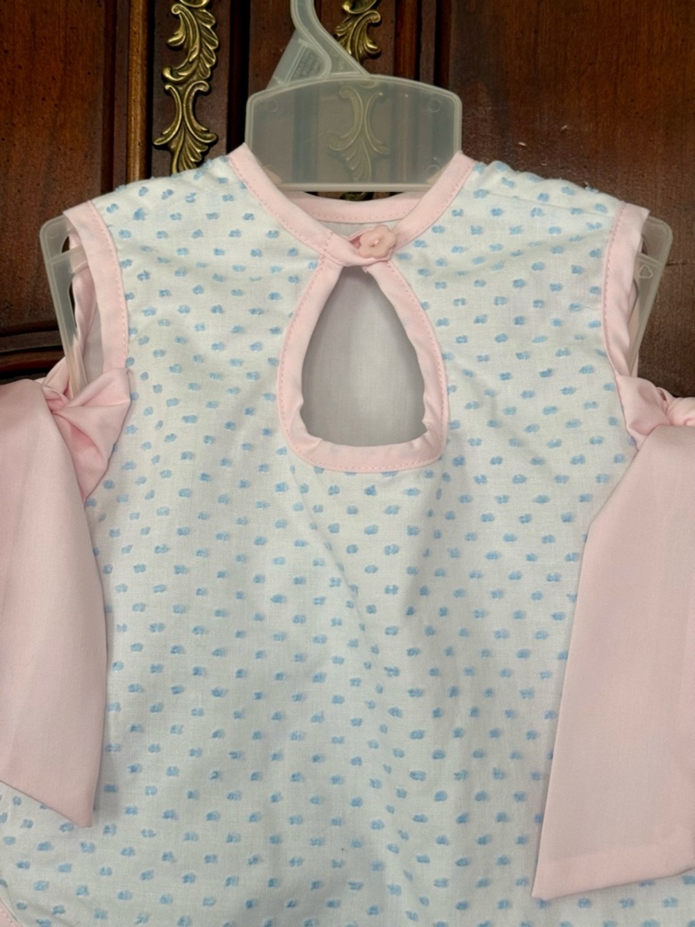 The Beaufort Bonnet Company Pink Blue Swiss Dot Bloomer Set 6-12M TBBC - Picture 7 of 10